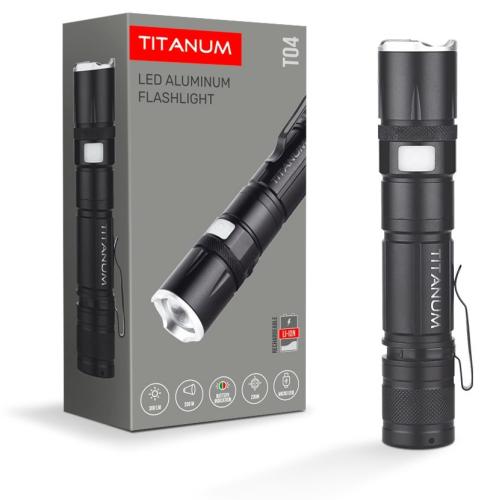 ˳  Titanum T04, Black, 300 ,  T6,  200 ,  18650 Li-ion 1200 mAh,  , microUSB, IP44 (TLF-T04) -  2