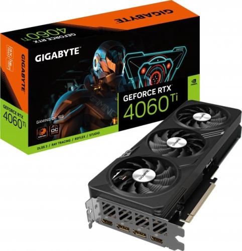 ³ GeForce RTX 4060 Ti, Gigabyte, GAMING OC, 16Gb GDDR6, 128-bit, 2xHDMI/2xDP, 2595/18000 MHz, 8-pin (GV-N406TGAMING OC-16GD) -  1