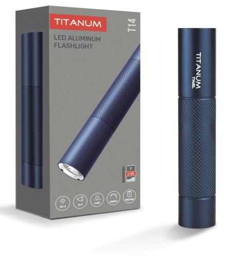   Titanum T14, Dark Blue, 300 ,  250 , XPG 5W,   18650 Li-ion 1200 mAh,  , Type-C, IP44 (TLF-T14BL) -  1