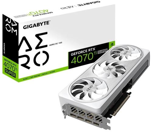 ³ GeForce RTX 4070 Ti SUPER, Gigabyte, AERO OC, 16Gb GDDR6X, 256-bit, HDMI/3xDP, 2655/21000 MHz, 16-pin (GV-N407TSAERO OC-16GD) -  1