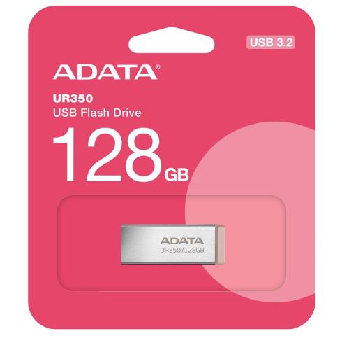   USB 128Gb ADATA UR350, Silver/Brown, USB 3.2 Gen 1,  100 / (UR350-128G-RSR/BG) -  4