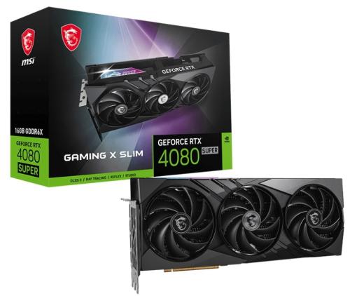  GeForce RTX 4080 SUPER, MSI, GAMING X SLIM, 16Gb GDDR6X, 256-bit, 2xHDMI/2xDP, 2625/23000 MHz, 16-pin (RTX 4080 SUPER 16G GAMING X SLIM) -  1