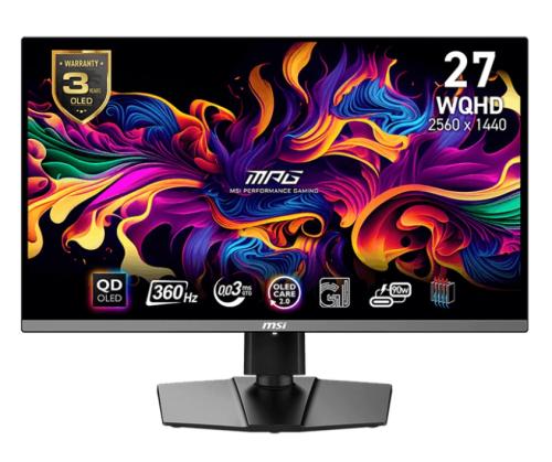  26.5" MSI MPG 271QRX QD-OLED, Black, QD-OLED, 2560x1440 (16:9), 0.03 , 360 , 250 /, 1 500 000:1, 178/178, 2xHDMI/DP/Type-C, 2xUSB 2.0, VESA 100x100 , 98% aRGB / 99% DCI-P3 / 138% sRGB, FreeSync Premium Pro -  1