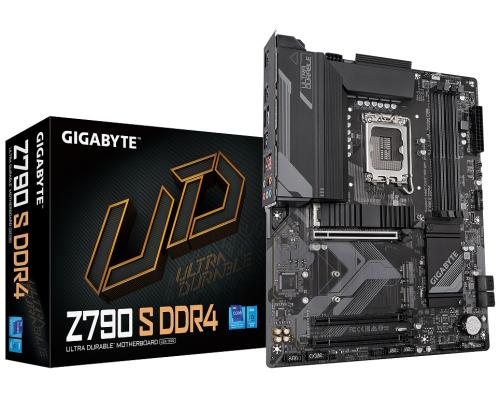   LGA1700, Gigabyte Z790 S DDR4, Z790, 4xDDR4, Int.Video(CPU), 4xSATA3, 3xM.2, 1xPCI-E 4.0 x16, 2xPCI-E 3.0 x16, Realtek 7.1, Realtek 2.5GbE, 6xUSB3.2/10xUSB2.0, HDMI/DP, ATX -  1