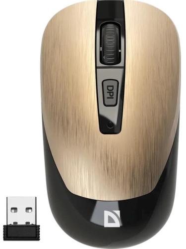   Defender Wave MM-995, Gold, USB,  ( PixArt 3065), 800-1600 dpi, 3 , 1xAA (52994) -  1