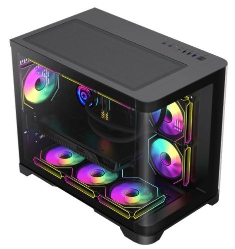  GameMax HYPE-M, Black,  , Micro Tower, Micro ATX / Mini-ITX, USB 3.0 / USB 2.0, . CPU - 157  / VGA - 400 , 3x120  ARGB,        -  3