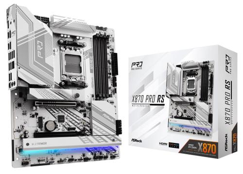   AM5 ASRock X870 Pro RS, X870, 4xDDR5, Int.Video (CPU), 4xSATA3, 3xM.2, 1xPCI-E 5.0 x16, 1xPCI-E 4.0 x16, ALC1220, RTL8125BG, 7xUSB3.2/9xUSB2.0, HDMI/2xType-C, ATX -  1