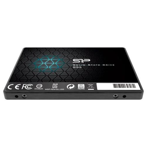   SSD 480Gb, Silicon Power Slim S55, SATA3, 2.5", 3D TLC, 500/450 / (SP480GBSS3S55S25) -  4