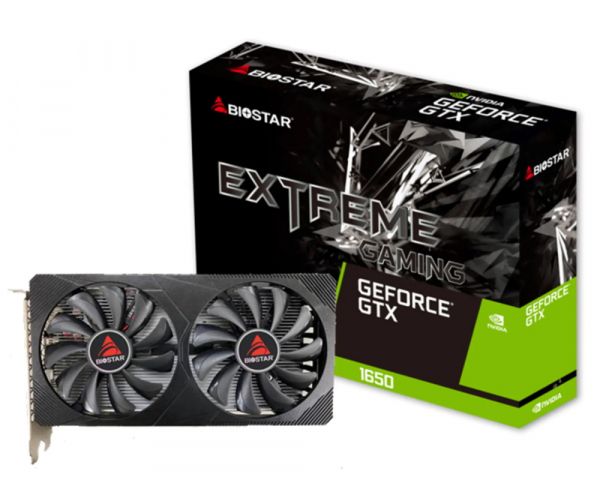  GeForce GTX 1650, Biostar, 4Gb GDDR6, 128-bit, DVI-D/HDMI/DP, 1590/12000 MHz, 6-pin (VN1656XF41) -  1