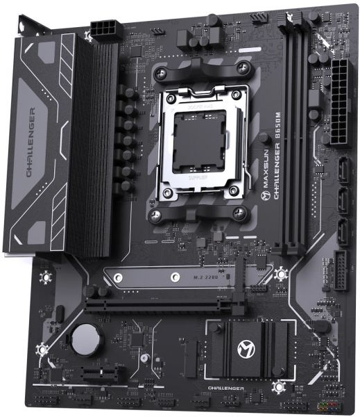   AM5 Maxsun Challenger B650M WIFI, B650, 2xDDR5, Int.Video (CPU), 3xSATA3, 1xM.2, 1xPCI-E 4.0 x16, 1xPCI-E 3.0 x1, ALC897, RTL8111H, RTL8821CE, BT4.2, 4xUSB3.2/2xUSB2.0, DP/HDMI, Micro ATX -  3