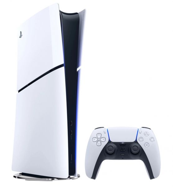   Sony PlayStation 5 Slim Digital Edition (Fortnite Cobalt Star Bundle), White,  Blu-ray  -  1