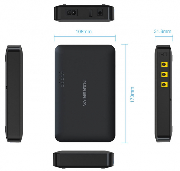      Marsriva KP1 Ultra, Black, 16000 mAh (59.2Wh), 2xDC (12V/2.5A), 1xDC (9V/2.5A), 1xDC (5V/2.4A), 1xUSB (5V/2.4A) -  5