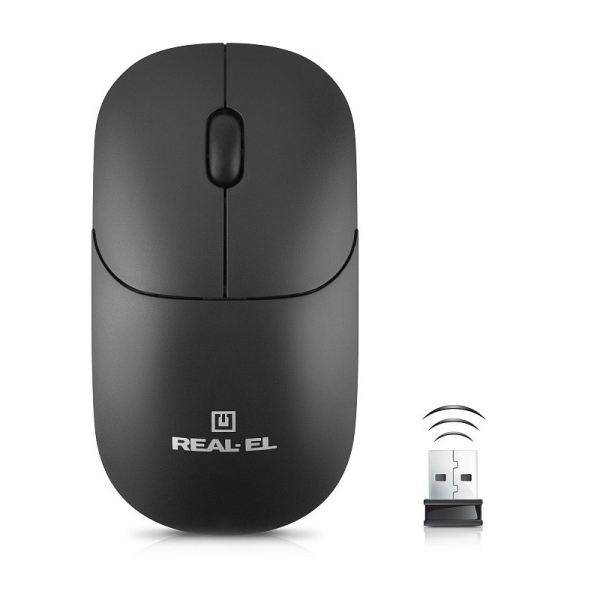  REAL-EL RM-311W Wireless, Black, , USB, , 1000 dpi, 2 , 2xAAA -  1