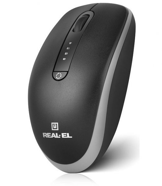  REAL-EL RM-455W Rechargeable Wireless, Black, , Type-C, BT, , 2400 dpi, 3  -  2