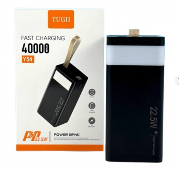    40000 mAh, WUW TUGII Y54, Black, 22.5 , 1xType-C (PD3.0) / 2xUSB (QC3.0),  LED , LED  (TUGII-Y54) -  2