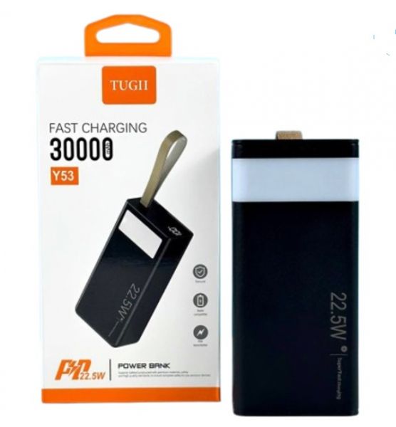    30000 mAh, WUW TUGII Y53, Black, 22.5 , 1xType-C (PD3.0) / 2xUSB (QC3.0),  LED , LED  (TUGII-Y53) -  2