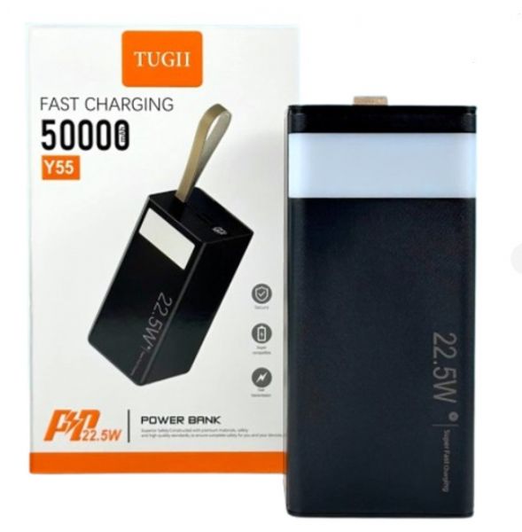    50000 mAh, WUW TUGII Y55, Black, 22.5 , 1xType-C (PD3.0) / 2xUSB (QC3.0),  LED , LED  (TUGII-Y55) -  2