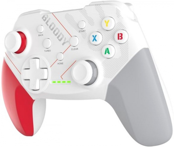  Bloody GPW50, White/Red/Grey,  (USB 2.4GHz),   / PS3 / Android,  , 600 mAh -  3