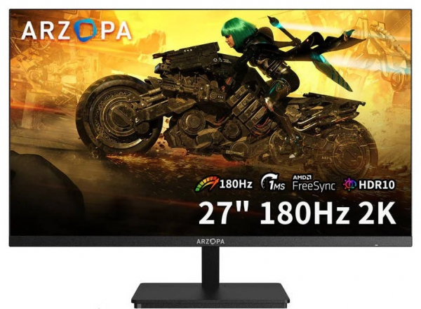  27" Arzopa M1RC, Black, WLED, IPS, 2560x1440, 16:9, 1 , 180 , 350 /, 1200:1, 178/178, DP/HDMI -  1