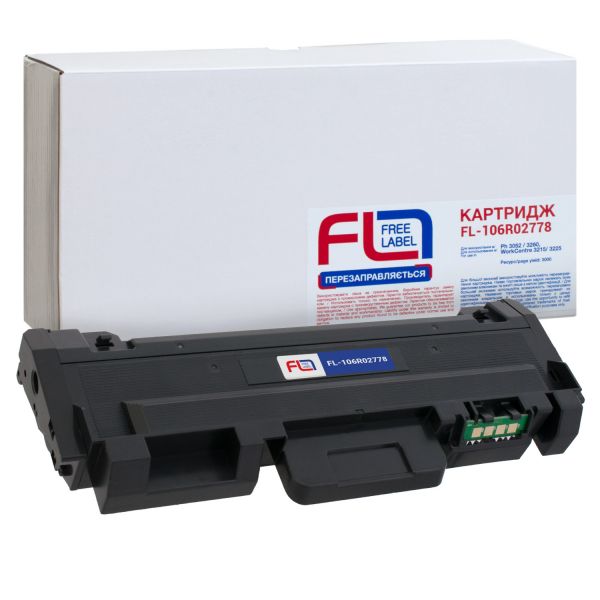  Xerox 106R02778, Black, Phaser 3052/3260, WorkCentre 3215/3225, 3000 , Free Label (FL-106R02778) -  1