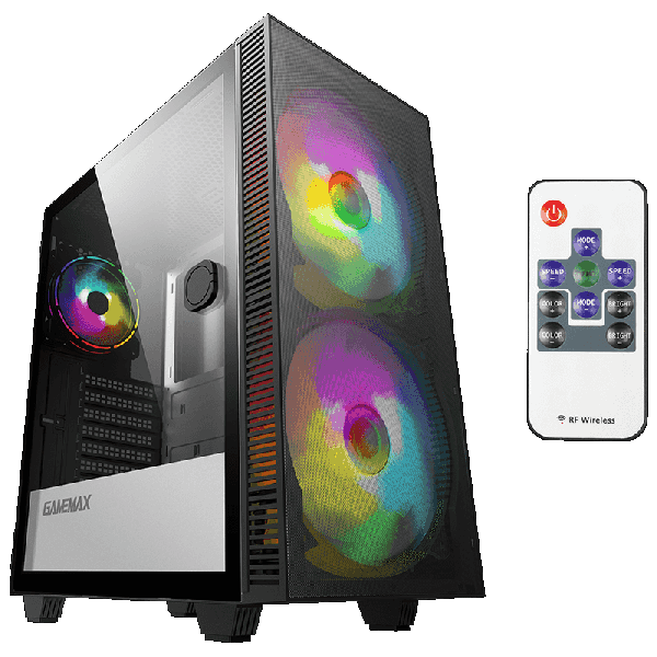  GameMax Aero Black,  , Miditower, ATX/MicroATX/Mini-ITX, 1USB 3.0, 1USB 2.0, 1x120 , 2x200  LED, 360x210x440 , 0.6, 5.5 (Aero) -  2