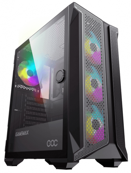  GameMax Brufen C1 Black, Midi Tower,  ,  ATX / Micro ATX / Mini ITX, USB 2.0, 2xUSB 3.0, 4x120  ARGB Fan, 1xCOC Turbo Fan,      -  1