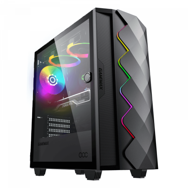  GameMax Diamond COC BK Black,  , Mid Tower, EATX / ATX / Micro ATX / Mini ITX, 1USB 3.0, 1USB 2.0, 1x120  LED, 1xCOC Turbo Fan, 421210460 , 0.5 , 4.4   -  1