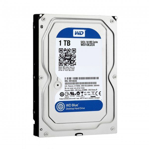   3.5" 1Tb Western Digital Blue, SATA3, 64Mb, 7200 rpm (WD10EZEX) (Ref) -  1