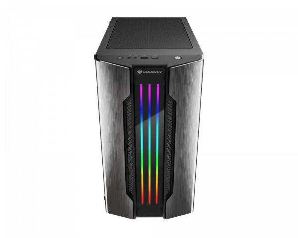  Cougar Gemini M Iron Gray, Mini ITX / Micro ATX, 2*3.5"+2*2.5",  Trelux RGB, Glass Wings   -  8