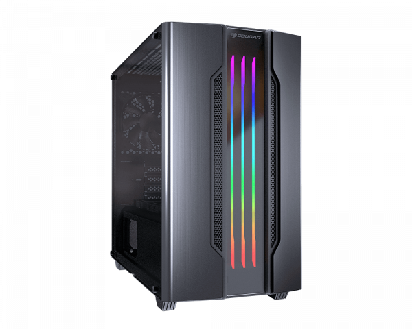  Cougar Gemini M Iron Gray, Mini ITX / Micro ATX, 2*3.5"+2*2.5",  Trelux RGB, Glass Wings   -  9