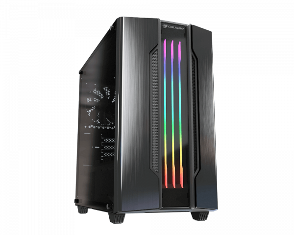  Cougar Gemini M Iron Gray, Mini ITX / Micro ATX, 2*3.5"+2*2.5",  Trelux RGB, Glass Wings   -  1