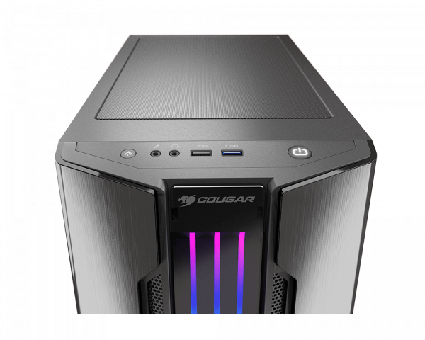  Cougar Gemini M Iron Gray, Mini ITX / Micro ATX, 2*3.5"+2*2.5",  Trelux RGB, Glass Wings   -  6