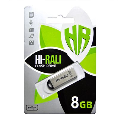 USB Flash Drive 8Gb Hi-Rali Fit series Silver (HI-8GBFITSL) -  1