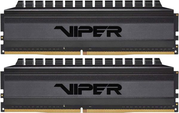 ' 16Gb x 2 (32Gb Kit) DDR4, 3200MHz, Patriot Viper 4 Blackout, Black, 16-18-18-38, 1.35V,   (PVB432G320C6K) -  1