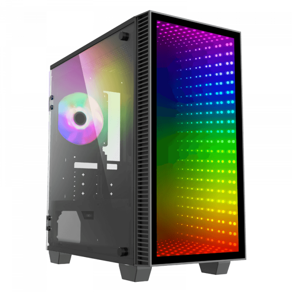  GameMax Mini Abyss Black,  , Mid Tower, Micro ATX / Mini ITX, 2USB 3.0, 1x120  LED, 403x194x415 , 0.6 , 3.6  (H608) -  1