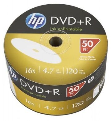  DVD+R 50 HP, 4.7Gb, 16x, Printable, Bulk Box (DRE00070WIP-3) -  1