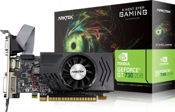 ³ GeForce GT730, Arktek, 2Gb GDDR3, 128-bit, VGA/DVI/HDMI, 800/1333 MHz, Low Profile (AKN730D3S2GL1) -  1