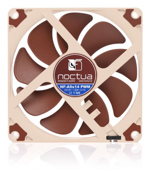  92 , Noctua NF-A9x14 PWM, Biege, 92x92x14 , PWM, 500-2200 rpm, 19.9 (), 4-pin,  SSO2 -  3