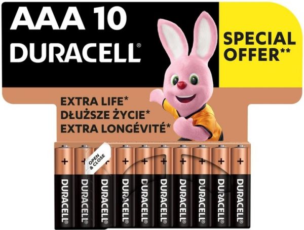  AAA (LR03), , Duracell Duralock Basic, 10 , 1.5V (MN2400 10BL) -  1