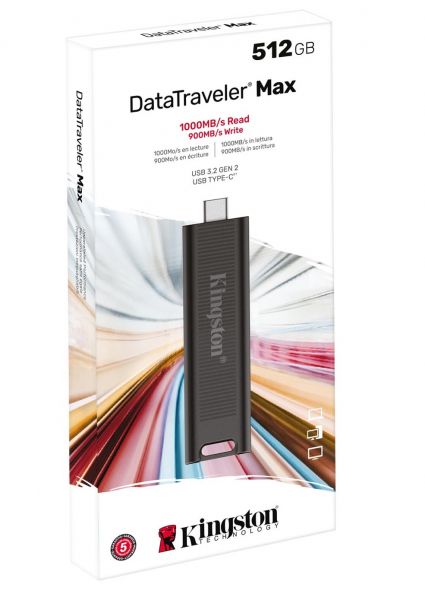USB 3.2 Type-C Flash Drive 512Gb Kingston DataTraveler Max, Black,  1000/900 / (DTMAX/512GB) -  3