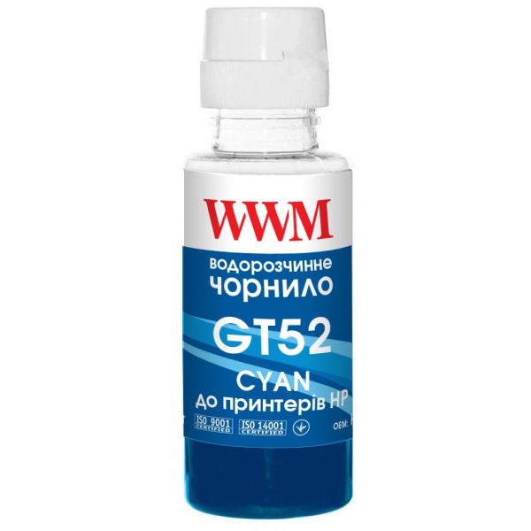  WWM HP GT52, Cyan, Ink Tank 115/315/319/415, GT5810, 100 ,  (H52C) -  1