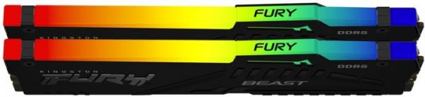  16Gb x 2 (32Gb Kit) DDR5, 5600 MHz, Kingston Fury Beast RGB, Black, 40-40-40, 1.25V,   (KF556C40BBAK2-32) -  2