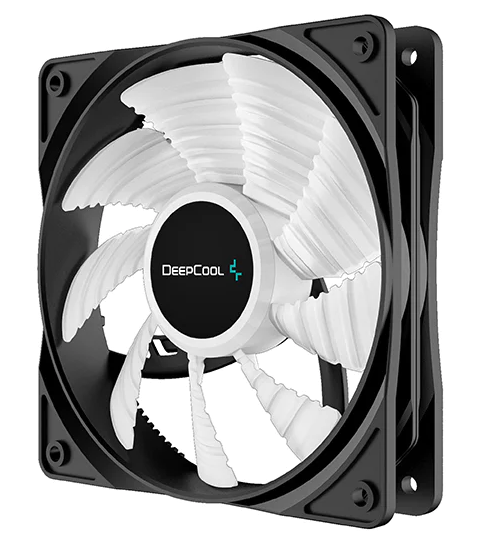  120 , Deepcool RF120B, Black, 120x120x25 ,  LED , 1300 /, 21.9 dB, 3-pin/Molex,   (DP-FLED-RF120-BL) -  2