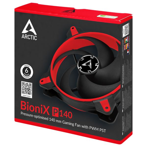  140 , Arctic BioniX P140, Black/Red, 14014028 , PWM, 200-1950 /, 4-pin,   (ACFAN00127A) -  6