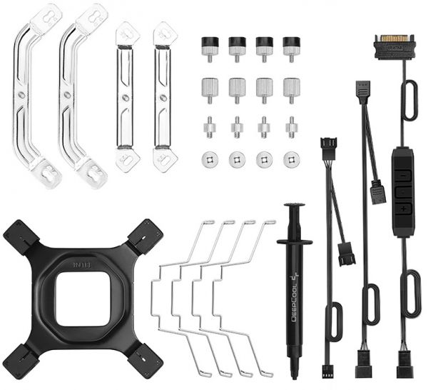    Deepcool AS500 PLUS White, , RGB LED, 2x140  PWM,  Intel 2066/2011/1366/1200/115x, AMD AMx/FMx -  6