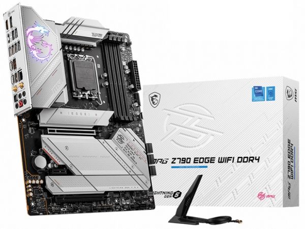   LGA1700, MSI MPG Z790 EDGE WIFI DDR4, Z790, 4xDDR4, Int.Video(CPU), 7xSATA3, 5xM.2, 1xPCI-E 16x 5.0, 1xPCI-E 16x 4.0, 1xPCI-E 1x 3.0, ALC4080, I225V, WiFi 6, Bluetooth 5.2, 13xUSB3.2/4xUSB2.0, HDMI/DP, ATX -  1