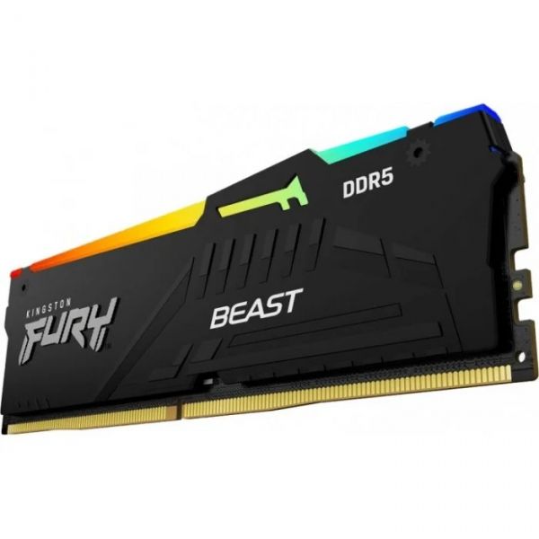  32Gb x 2 (64Gb Kit) DDR5, 5600 MHz, Kingston Fury Beast RGB, Black, 36-38-38, 1.25V,   (KF556C36BBEAK2-64) -  3