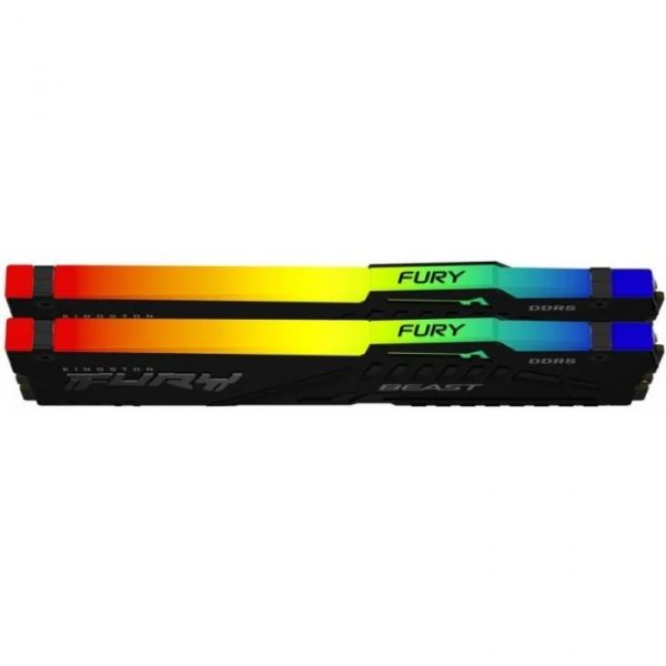  32Gb x 2 (64Gb Kit) DDR5, 5600 MHz, Kingston Fury Beast RGB, Black, 36-38-38, 1.25V,   (KF556C36BBEAK2-64) -  2