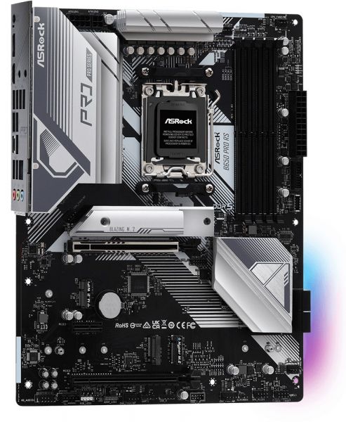   AM5 ASRock B650 Pro RS, B650, 4xDDR5, Int.Video (CPU), 4xSATA3, 3xM.2, 1xPCI-E 4.0 16x, 1xPCI-E 3.0 16x, 1xPCI-E 4.0 1x, 1xM.2 (Key E), ALC897, RTL8125BG, 7xUSB3.2/9xUSB2.0, HDMI/DP, CrossFire, ATX -  3