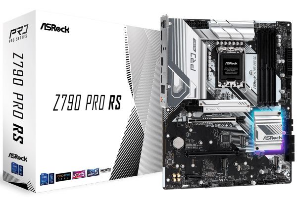   LGA1700, ASRock Z790 Pro RS, Z790, 4xDDR5, Int.Video(CPU), 8xSATA3, 4xM.2, 1xPCI-E 16x 5.0, 1xPCI-E 16x 4.0, 2xPCI-E 1x 3.0, 1xM.2 (Key E), ALC897, RTL8125BG, 9xUSB3.2/8xUSB2.0, HDMI/DP/Type-C, CrossFire, ATX -  1